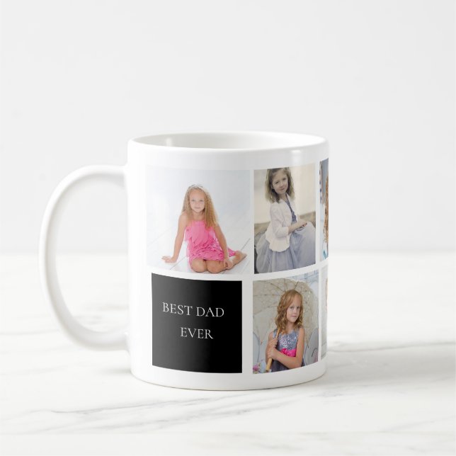 Best Dad Ever 8 Photo Coffee Mug (Left)