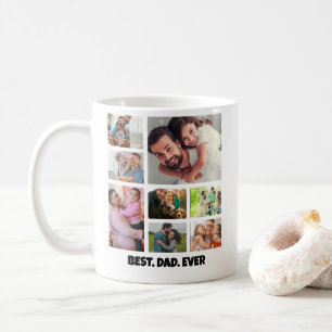 Best Dad Ever – 8 Photo Collage Frame Template Coffee Mug