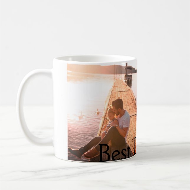 Best dad ever add name image fathers day text mess coffee mug (Left)