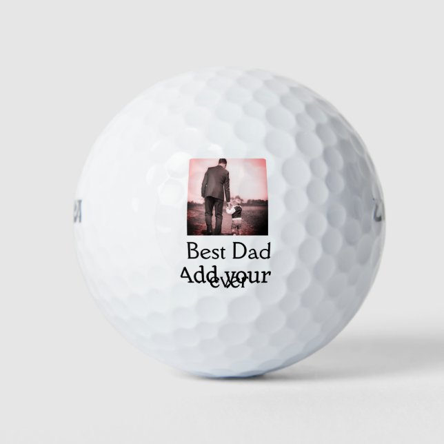 Best dad ever add name image fathers day text mess golf balls (Front)
