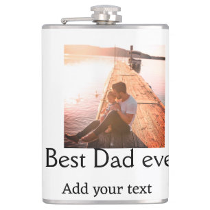 Best dad ever add name image fathers day text mess hip flask