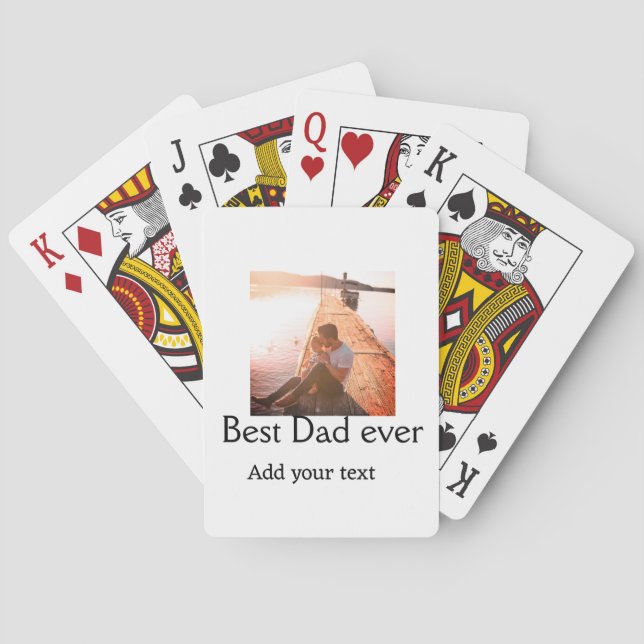 Best dad ever add name image fathers day text mess playing cards (Back)
