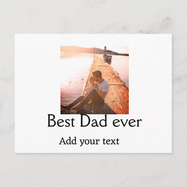 Best dad ever add name image fathers day text mess postcard (Front)