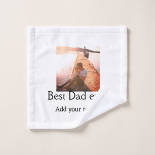 Best dad ever add name image fathers day text mess wash cloth