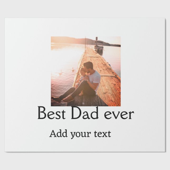 Best dad ever add name image fathers day text mess wrapping paper (Flat)