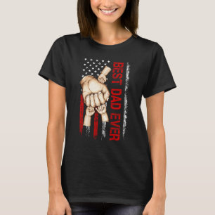 Best Dad Ever America Flag Dad Have 3 Child Father T-Shirt