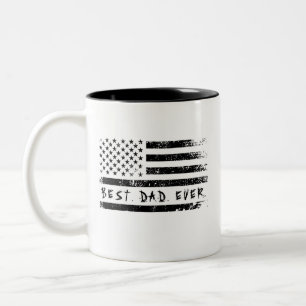 Best Dad Ever American Flag Fathers Day Gift Two-Tone Coffee Mug