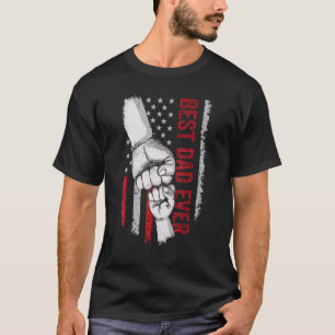 Best Dad Ever American Flag Fist Bump Father Son D T-Shirt