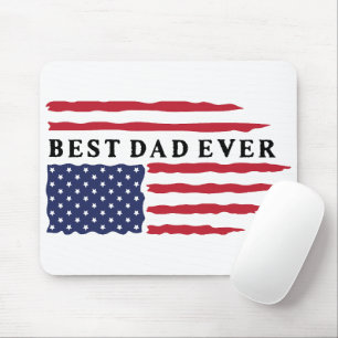 Best Dad Ever American Flag Mouse Mat