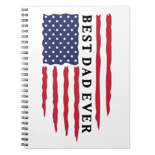 Best Dad Ever American Flag Notebook