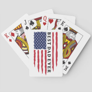 Best Dad Ever American Flag Playing Cards