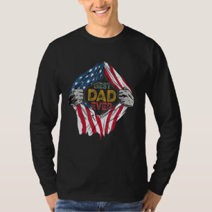 Best Dad Ever American Flag Super Hero Father's Da T-Shirt