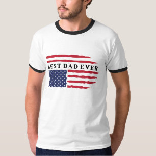 Best Dad Ever American Flag T-Shirt