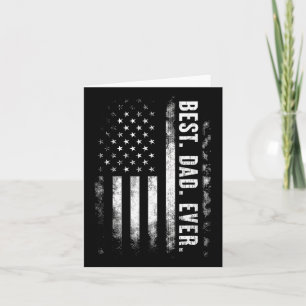 Best Dad Ever American Flag Vintage Back White Fat Card