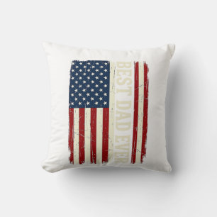 Best Dad Ever American Flag Vintage Vector Shirt_1 Cushion
