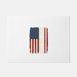 Best Dad Ever American Flag Vintage Vector Shirt_1 Doormat