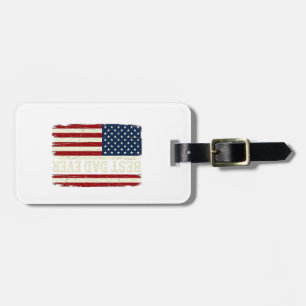Best Dad Ever American Flag Vintage Vector Shirt_1 Luggage Tag