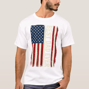 Best Dad Ever American Flag Vintage Vector Shirt_1 T-Shirt