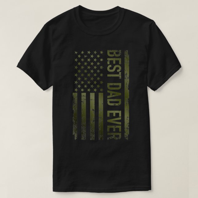 Best dad ever american military camoue  gift fathe T-Shirt (Design Front)