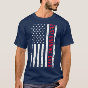 Best Dad Ever American US Flag Patriotic Father's T-Shirt