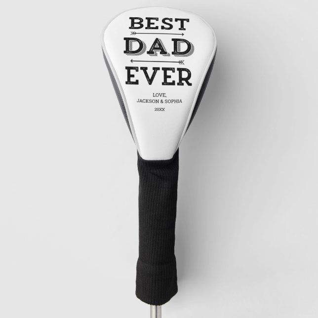 Best Dad Ever Arrows Custom Personalised Golf Head Cover (Front)