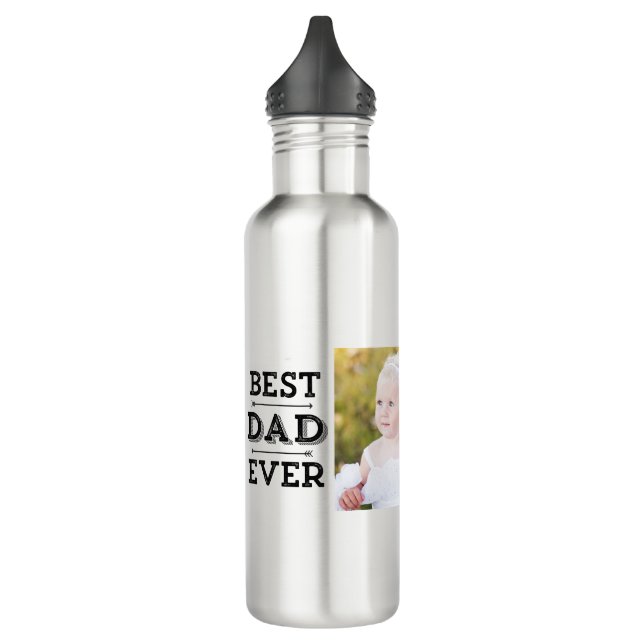 Best Dad Ever Arrows Custom Photo 710 Ml Water Bottle (Left)