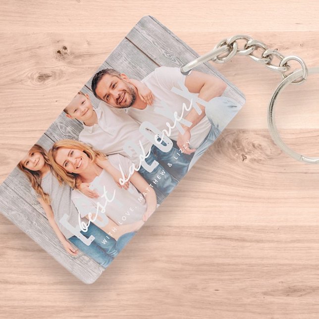 Best Dad Ever Athletic Modern Photo Father's Day Key Ring (Creator Uploaded)
