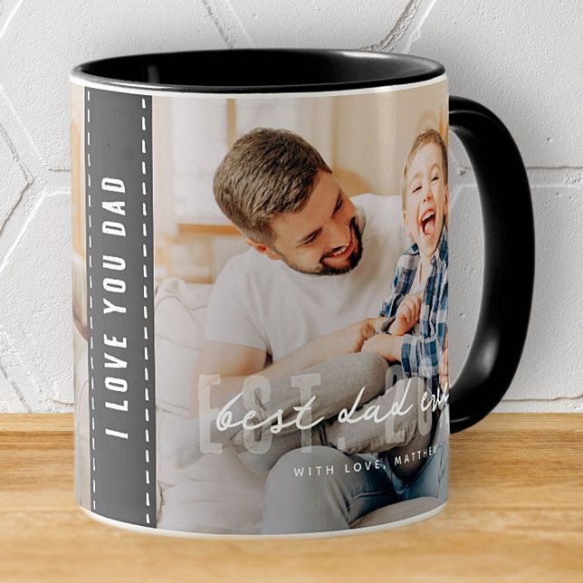 Best Dad Ever Athletic Modern Photo Father's Day Mug (Creator Uploaded)