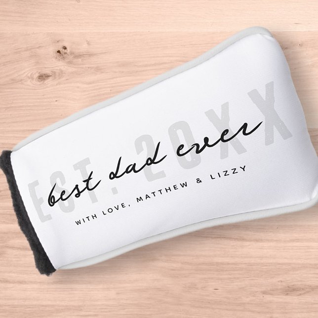 Best Dad Ever Athletic Modern Preppy Father's Day Golf Head Cover (Creator Uploaded)