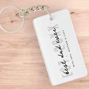 Best Dad Ever Athletic Modern Preppy Father's Day Key Ring