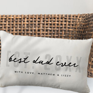 Best Dad Ever Athletic Modern Preppy Father's Day Lumbar Cushion
