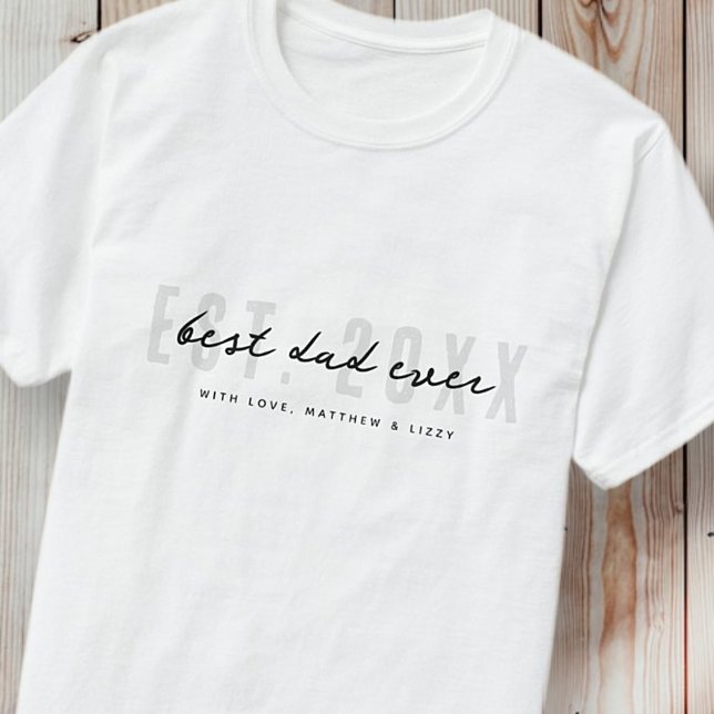 Best Dad Ever Athletic Modern Preppy Father's Day T-Shirt (Creator Uploaded)