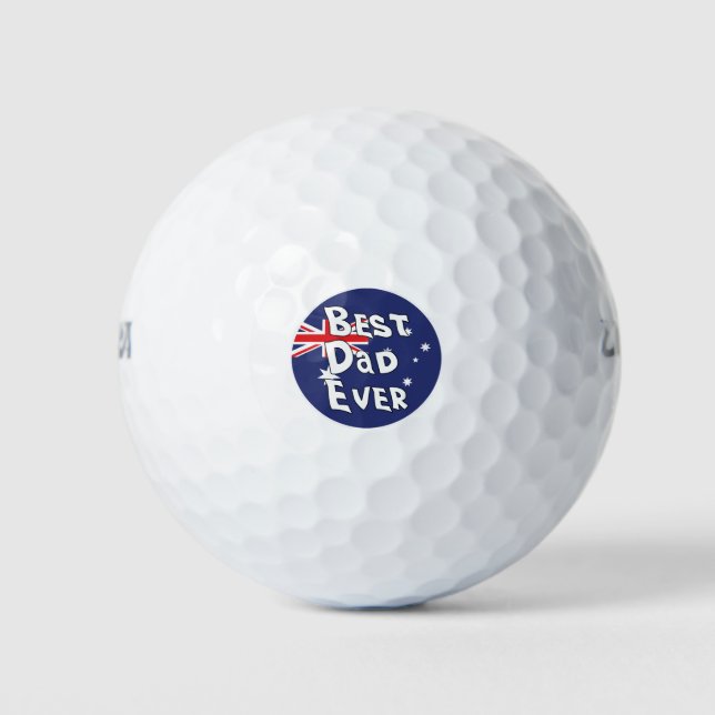 Best Dad Ever Australia Flag Golf Balls (Front)