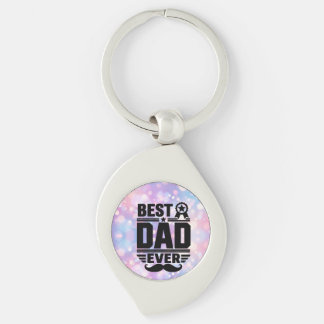 Best Dad Ever Award Ribbon Moustache Gift Key Ring
