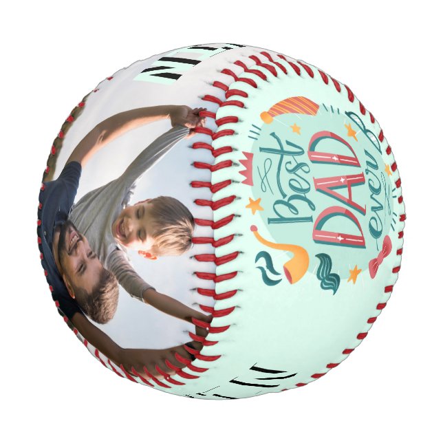 Best Dad Ever Baseball (Angled)