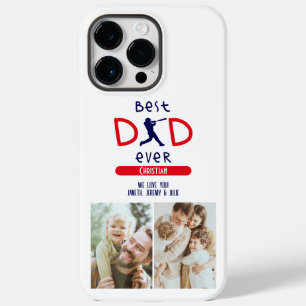 Best Dad Ever Baseball Family Photos Fathers Day Case-Mate iPhone 14 Pro Max Case