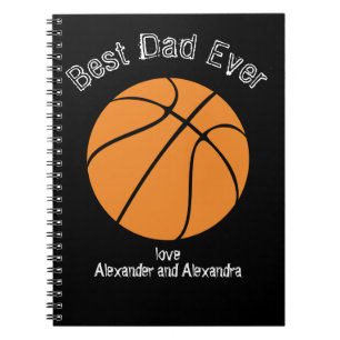 Best Dad Ever Basketball  Distressed text  Planner Notebook