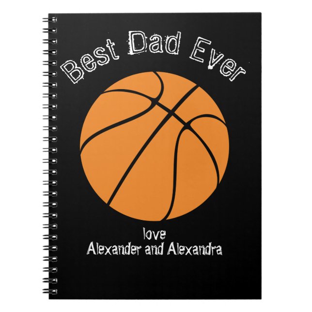 Best Dad Ever Basketball  Distressed text  Planner Notebook (Front)