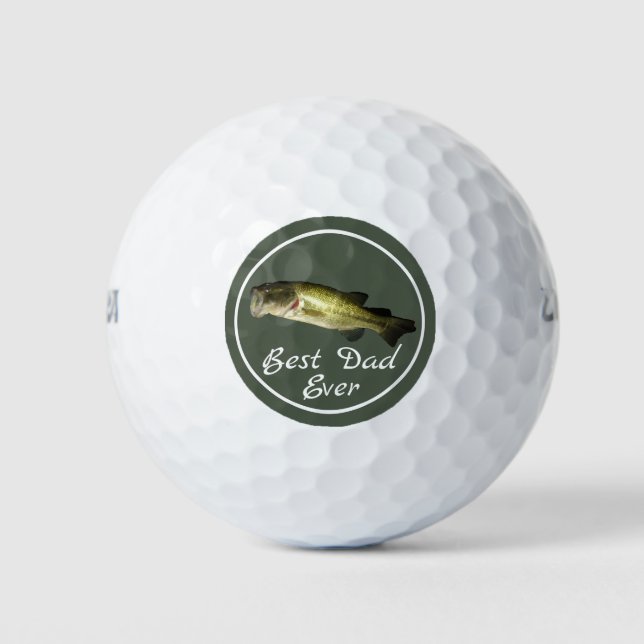 Best Dad Ever Bass Fishing Custom Golf Balls (Front)