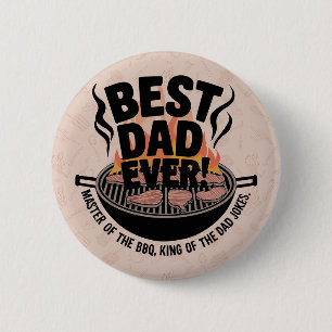 Best Dad Ever BBQ Design – King of the Grill  6 Cm Round Badge
