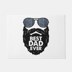 Best Dad ever beard bearded Dad sunglasses black Doormat