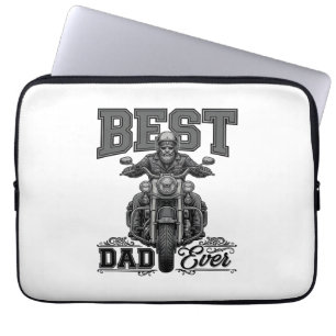 Best Dad Ever Biker Vintage Engraving T-Shirt_1 Laptop Sleeve