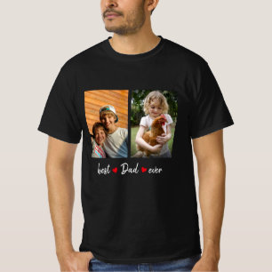 Best Dad Ever Black 2 Photo Custom T-Shirt