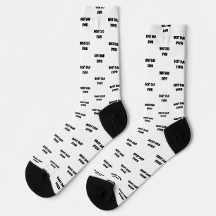 Best Dad Ever Black And White Logo Socks