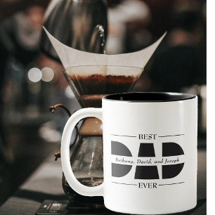 Best Dad Ever Black and White Two-Tone Coffee Mug