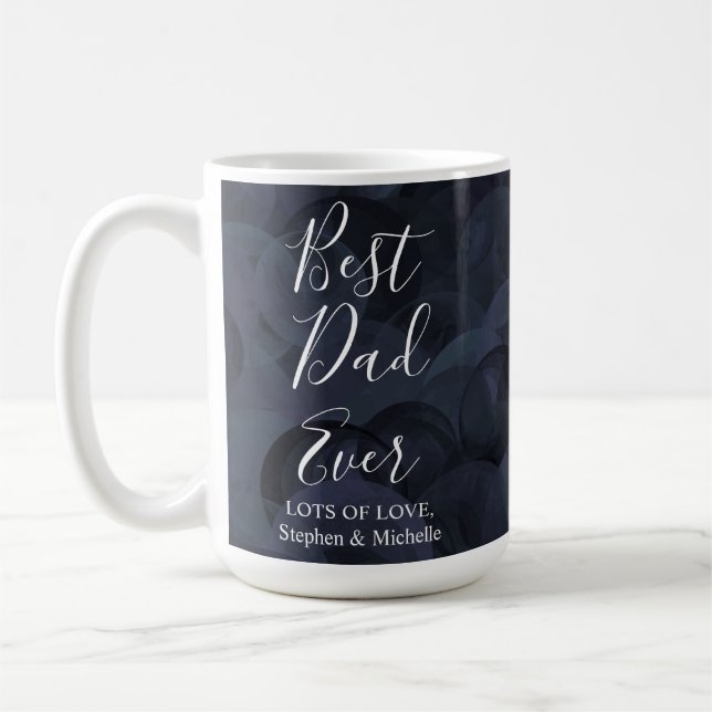 Best Dad Ever Black Charcoal Father's Day Coffee Mug (Left)