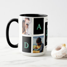 Best Dad Ever Black Photo Personalised Mug
