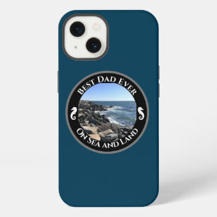 Best Dad Ever Blue Atlantic Ocean Rocky Seashore iPhone 13 Case