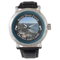 Best Dad Ever Blue Atlantic Ocean Rocky Seashore