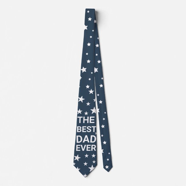best dad ever blue custom Neck Tie (Front)